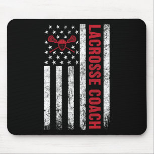Lacrosse Coach American Flag Lax Lover Lacrosse St Mouse Pad