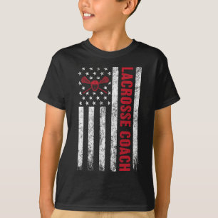 Lacrosse Coach American Flag Lax Lover Lacrosse St T-Shirt