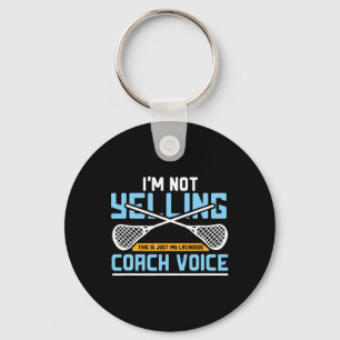Lacrosse Coach Gift Lax Sticks Funny Coach Voice Keychain
