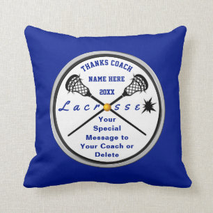 Lacrosse Coach Gifts, Personalized, Players, Coach Throw Pillow