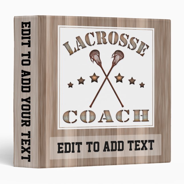 Lacrosse Coach personnalisable Vinyl Classeur Albu (Devant/Côté)