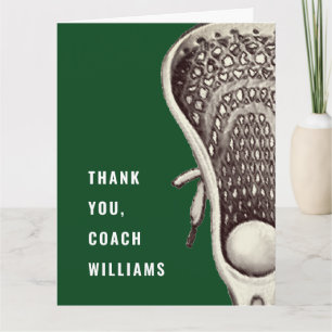 Lacrosse Coach Thank You Card