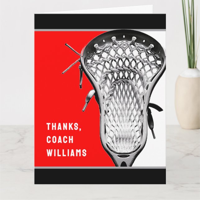Lacrosse Coach Thank You Card (Front)