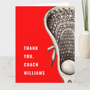 Lacrosse Coach Thank You Card