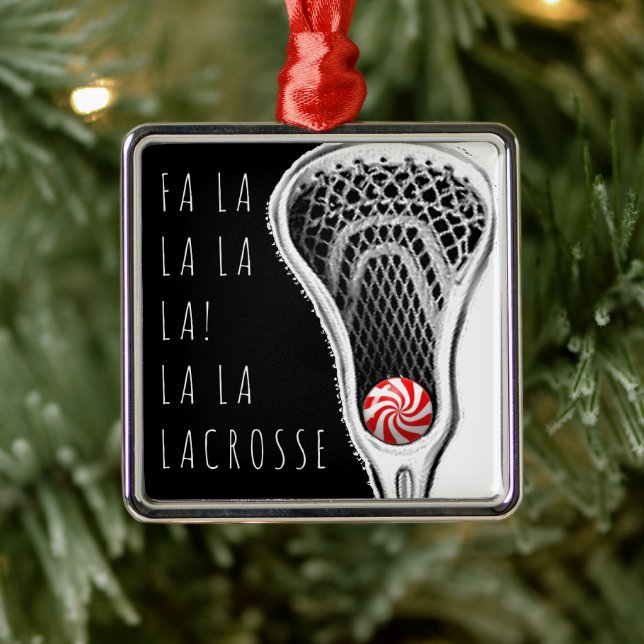 Lacrosse Collectible Christmas Metal Ornament (Tree)