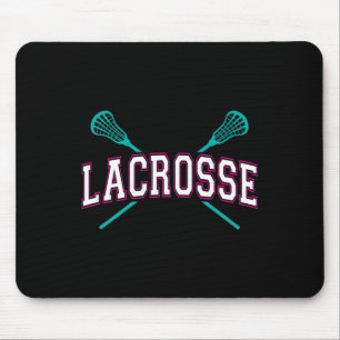 Lacrosse Crossed Sticks Lax Girly Teal Pink Head G Mouse Pad