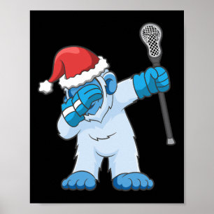Lacrosse Dabbing Yeti Bigfoot Sasquatch Lax Christ Poster