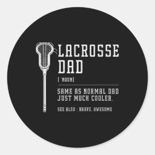 Lacrosse Dad Daddy Quote Definition Men Vintage Classic Round Sticker