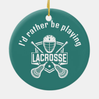 Lacrosse Design  Ceramic Ornament