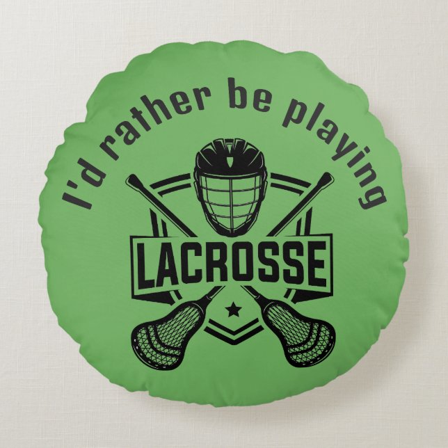 Lacrosse Design  Round Pillow (Front)