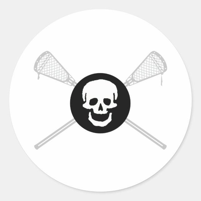 Lacrosse Designs LaxBallSkullNoCrossSolid Sticker (Front)