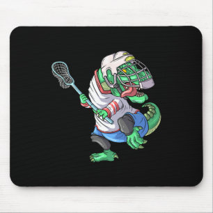 Lacrosse Dinosaur T Rex With Lacrosse Stick Funny Mouse Pad