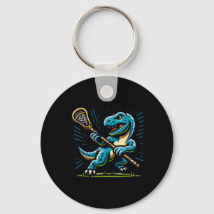 Lacrosse Dinosaur Trendy Sports Retro Funny For At Keychain