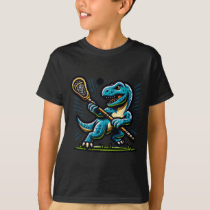 Lacrosse Dinosaur Trendy Sports Retro Funny For At T-Shirt