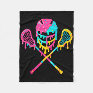 Lacrosse Drip Lax Helmet Ice Cream Sticks Fleece Blanket