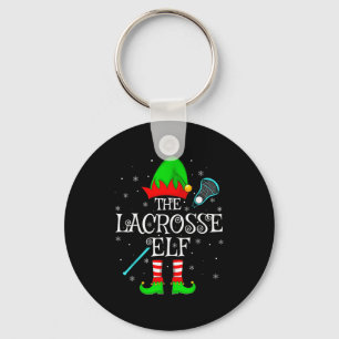 Lacrosse Elf Christmas Family Elf Squad Sports Pla Keychain