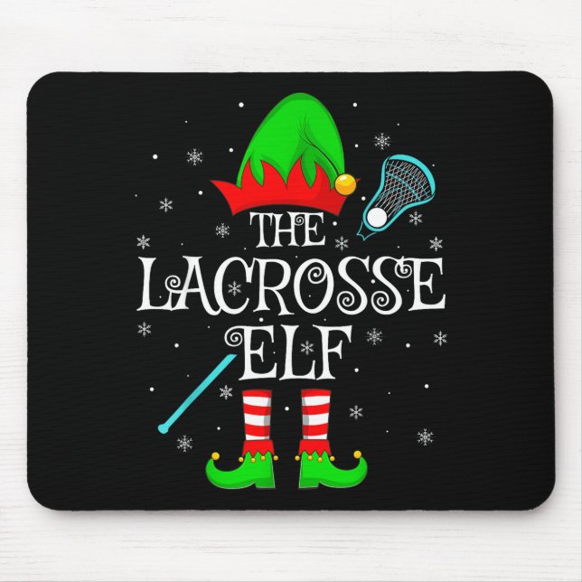 Lacrosse Elf Christmas Family Elf Squad Srts Playe Mouse Pad (Front)