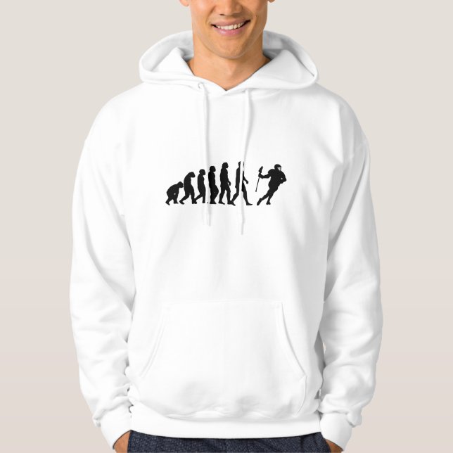 Lacrosse Evolution - Funny Lacrosse Hoodie (Front)