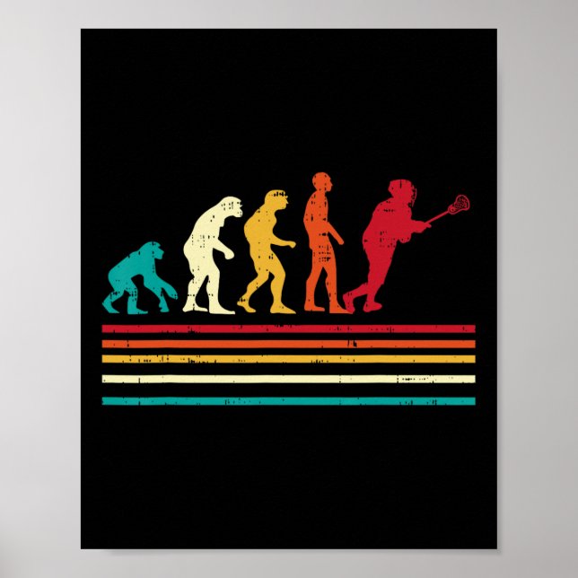 Lacrosse Evolution Retro Lax Player Goalie Men Wom Poster (Front)