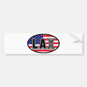 Lacrosse Flag America Bumper Sticker