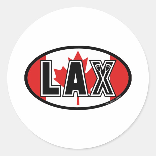 Lacrosse Flag Canada Sticker (Front)