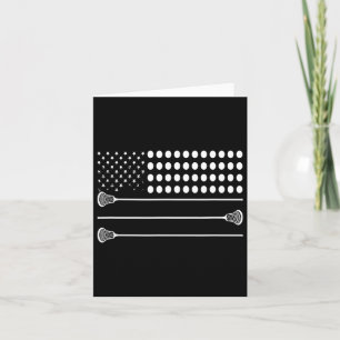 Lacrosse Flag Usa - Funny Lax Player  Card