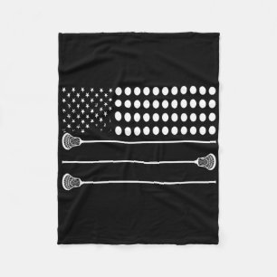 Lacrosse Flag Usa - Funny Lax Player Fleece Blanket
