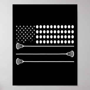 Lacrosse Flag Usa - Funny Lax Player  Poster