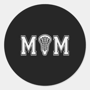 Lacrosse For Mom With Lax Stick Head Gift For Her  Classic Round Sticker