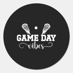 Lacrosse Game Day Vibes Game Day Lacrosse  Classic Round Sticker