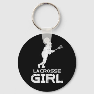 Lacrosse Girl Cool Sports Lax Player Goalie Girls Keychain