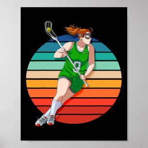 Lacrosse Girl Lax Player Female Women's Sports  Poster