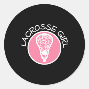 Lacrosse Girl Sports Team Cute  Classic Round Sticker