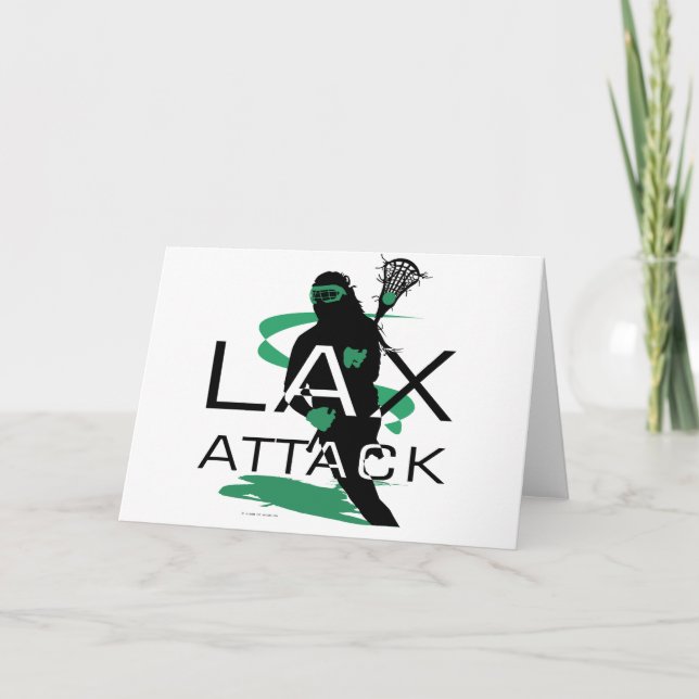 Lacrosse Girls LAX Attack Green Card (Front)