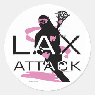 Lacrosse Girls LAX Attack Pink Classic Round Sticker