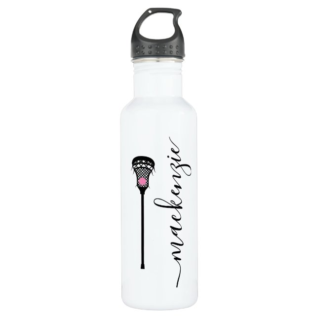 Lacrosse Girls Personalized Name Stainless Steel 710 Ml Water Bottle (Front)