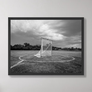 Lacrosse Goal Field Black and White Poster