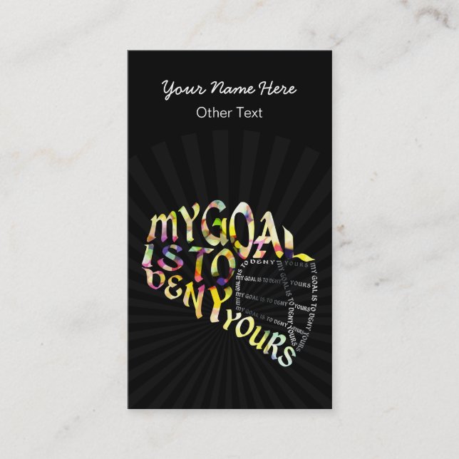 Lacrosse Goalie Citation Typographie Carte de visi (Devant)