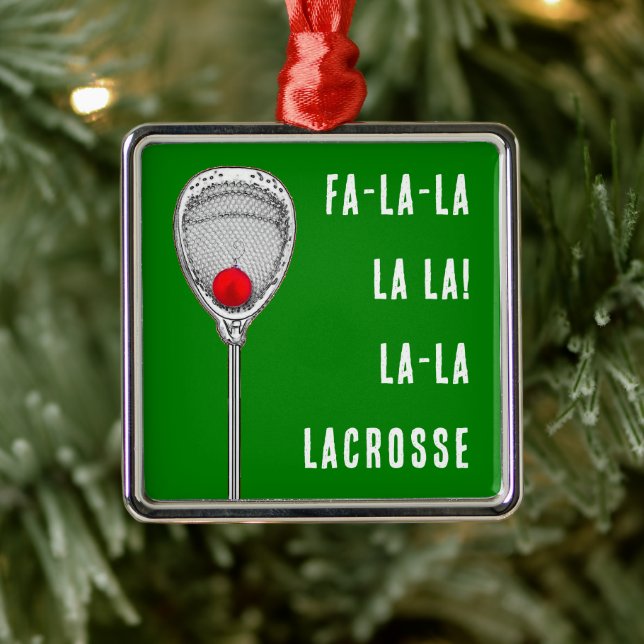 Lacrosse Goalie Collectable Metal Ornament (Tree)