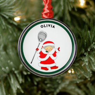 Lacrosse Goalie Collectable Metal Ornament