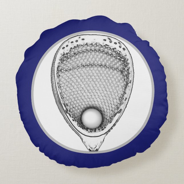 Lacrosse Goalie Gift Round Pillow (Back)