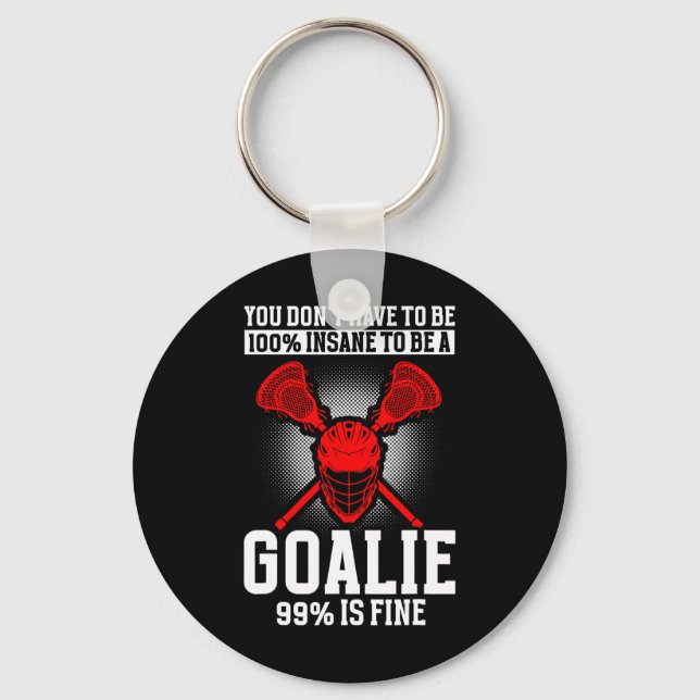 Lacrosse Goalie Lacrosse Gloves Stick Lax Goalie 1 Keychain (Front)