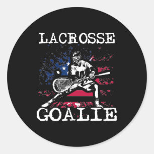 Lacrosse Goalie Lax Goalkeeper  Classic Round Sticker