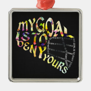 Lacrosse Goalie Mask Typography Metal Ornament