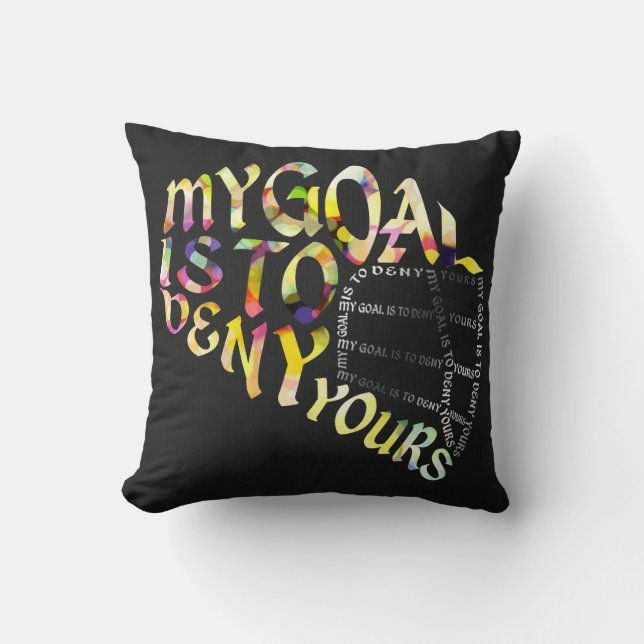 Lacrosse Goalie Mask Typography Throw Pillow (Front)