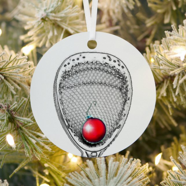 Lacrosse Goalie Metal Ornament (Insitu)