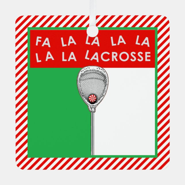 Lacrosse Goalie Personalized Gift Metal Ornament (Front)