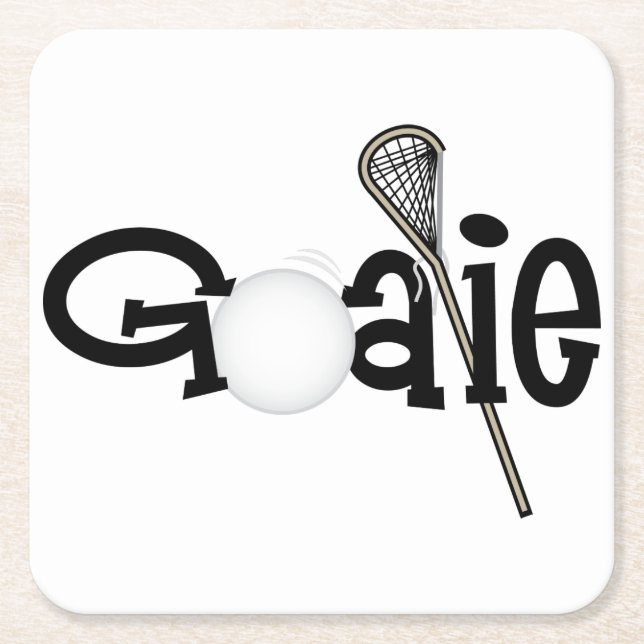 Lacrosse Goalie Square Paper Coaster (Front)