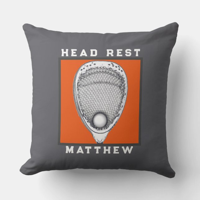 Lacrosse Goalie Throw Pillow (Front)