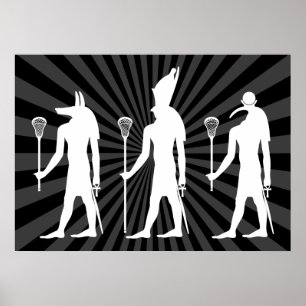 Lacrosse Gods Poster - white on dark